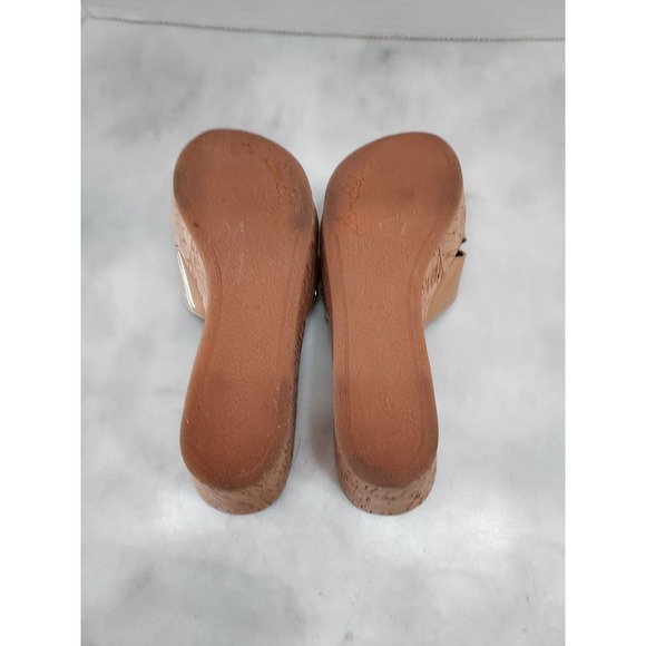 Sam Edelman Slide Wedge/Platform Tan Sandals Size 8.5M - Picture 5 of 8